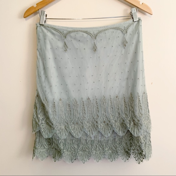 Y2K Anthropologie Fairy Boho Lace Skirt M - Picture 3 of 6